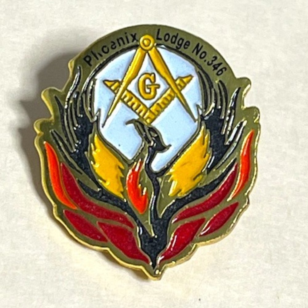 VTG Phoenix Lodge No.346 Sarasota, FL Enamel Lapel Hat Pin 1"